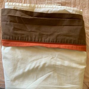 VTG Queen Flat Sheet Tan Brown Rust Sears and Roebuck Co Made in USA